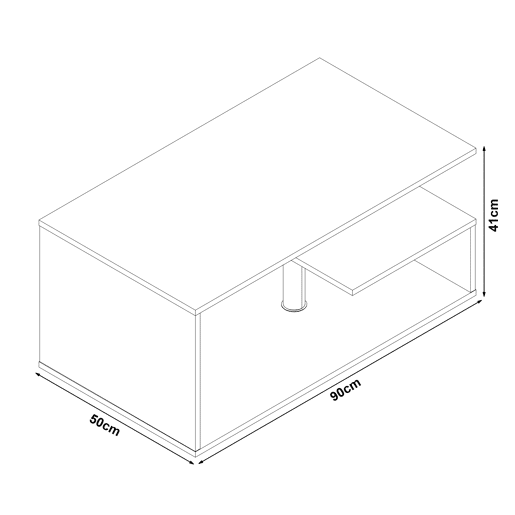 Mesa de centro Haarlem con gaveta 90x50x41 cm Mármore branco en.casa