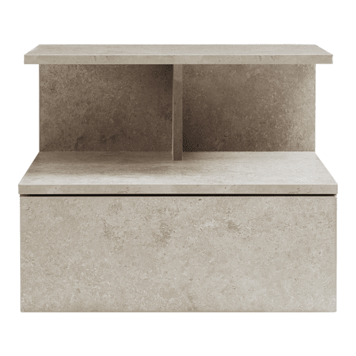 Mesa de cabeceira de parede Amberg com gaveta 40x35x31cm Aspeto de betão clara en.casa