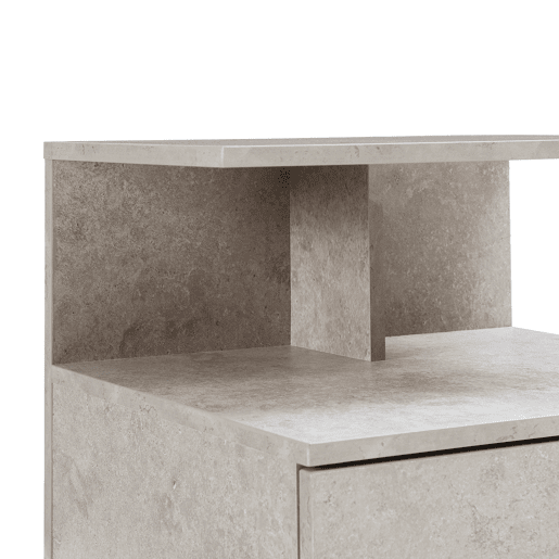 Mesa de cabeceira de parede Amberg com gaveta 40x35x31cm Aspeto de betão clara en.casa