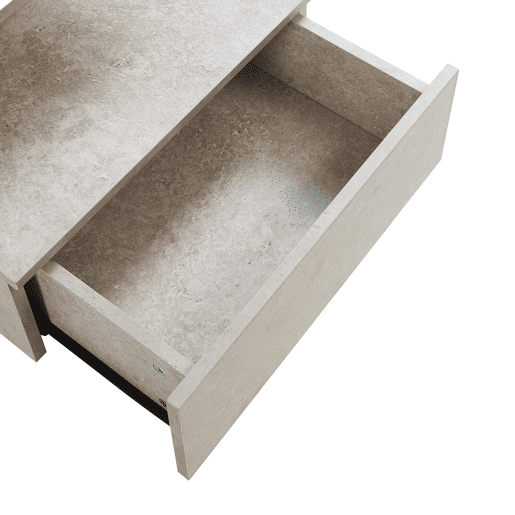 Mesa de cabeceira de parede Amberg com gaveta 40x35x31cm Aspeto de betão clara en.casa