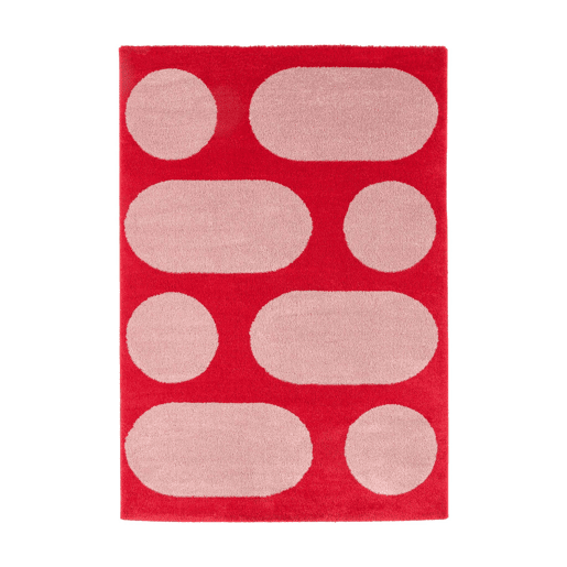Tapete de interior com padrão moderno, Joyce, Vermelho, 230x160x2 cm