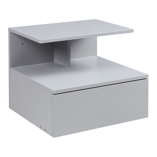 Mesa de cabeceira de parede Amberg com gaveta 40x35x31cm Cinzento claro en.casa