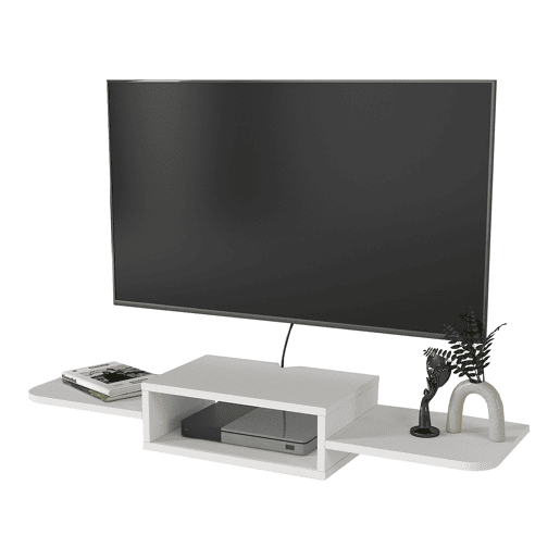 Móvel de TV suspenso Tar com 3 prateleiras 115x30x16 cm Branco en.casa Móvel de TV suspenso Tar com 3 prateleiras 115x30x16 cm Branco en.casa