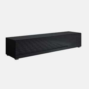 Móvel TV Sala de estar e jantar Preto 160x40x32 1 porta Luke H2 Muebles Bonitos