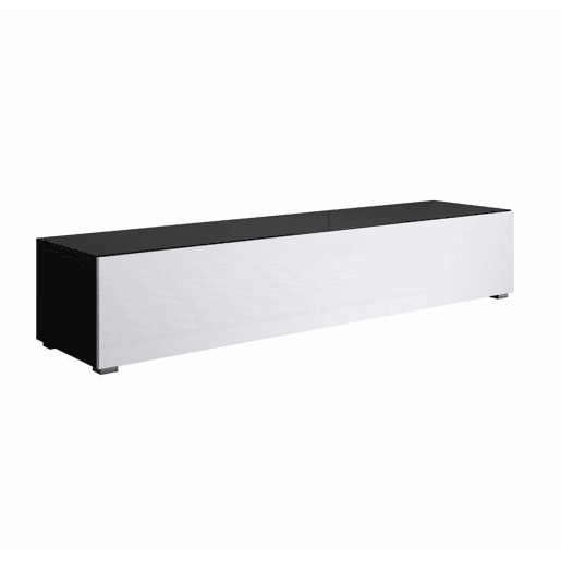 Móvel TV Sala de estar e jantar PretoBranco 160x40x30 1 porta Luke H2 Muebles Bonitos