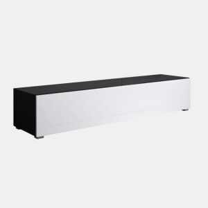 Móvel TV Sala de estar e jantar PretoBranco 160x40x30 1 porta Luke H2 Muebles Bonitos