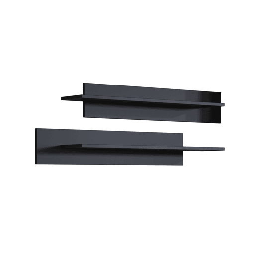 Conjunto 2 Prateleiras Sala de estar e jantar Preto 100x20x20 Luke Muebles Bonitos