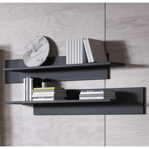 Conjunto 2 Prateleiras Sala de estar e jantar Preto 100x20x20 Luke Muebles Bonitos