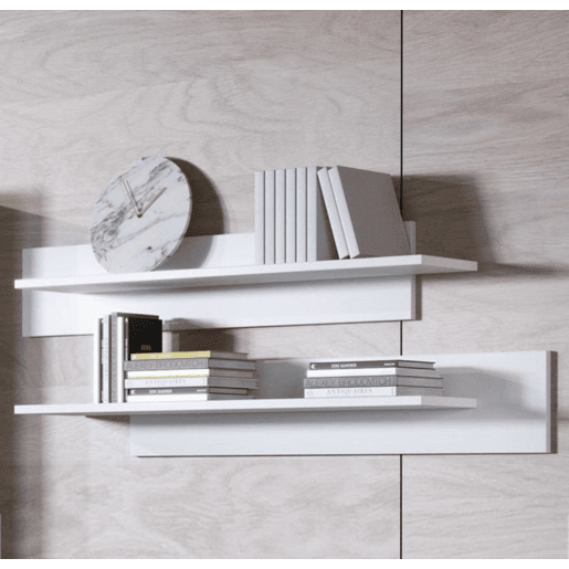 Conjunto 2 Prateleiras Sala de estar e jantar Branco 100x20x20 Luke Muebles Bonitos