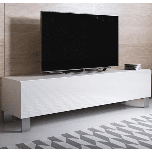 Móvel TV Sala de estar e jantar Branco 160x40x42 1 porta Luke H2 Muebles Bonitos