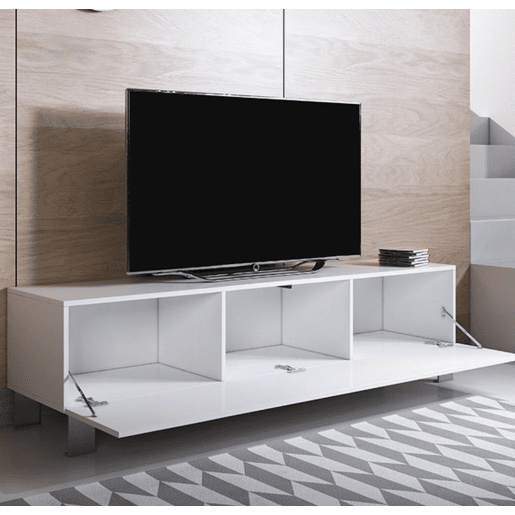 Móvel TV Sala de estar e jantar Branco 160x40x42 1 porta Luke H2 Muebles Bonitos
