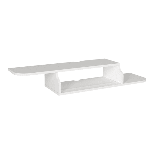 Prateleira de parede para TV Kershaby com compartimento abertos 120x30x19 cm Branco en.casa