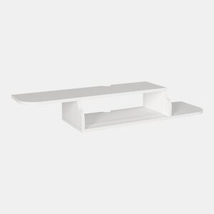 Prateleira de parede para TV Kershaby com compartimento abertos 120x30x19 cm Branco en.casa
