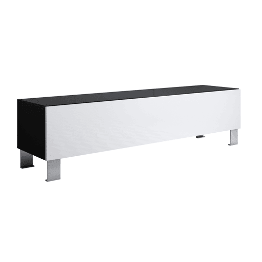 Móvel TV Sala de estar e jantar PretoBranco 160x40x42 1 porta Luke H2 Muebles Bonitos