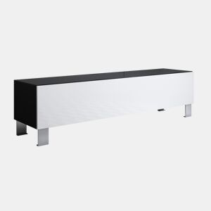 Móvel TV Sala de estar e jantar PretoBranco 160x40x42 1 porta Luke H2 Muebles Bonitos
