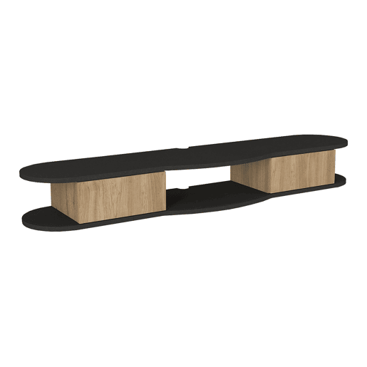 Mesa suspensa para TV Nyskiri com compartimentos 150x35x19 cm antracitecarvalho en.casa