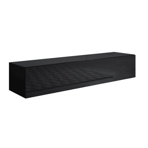 Móvel TV Sala de estar e jantar Preto 160x40x30 1 porta Luke H2 Muebles Bonitos
