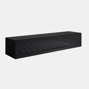 Móvel TV Sala de estar e jantar Preto 160x40x30 1 porta Luke H2 Muebles Bonitos