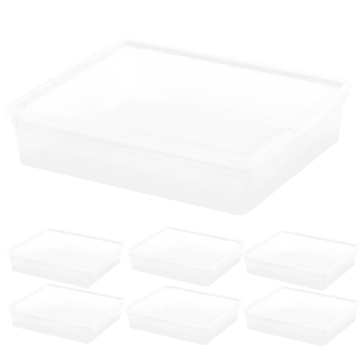 Curver Pack de 7 caixas de arrumação com tampa C-Box 9L transparente