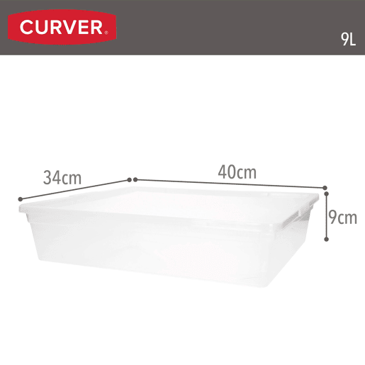 Curver Pack de 7 caixas de arrumação com tampa C-Box 9L transparente
