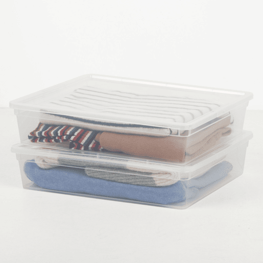 Curver Pack de 7 caixas de arrumação com tampa C-Box 9L transparente