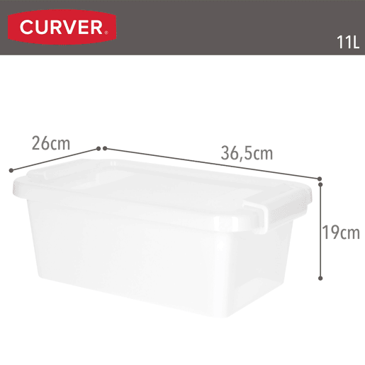 Curver Pack 7 caixas de arrumação com tampa Bi-Box 11L branco
