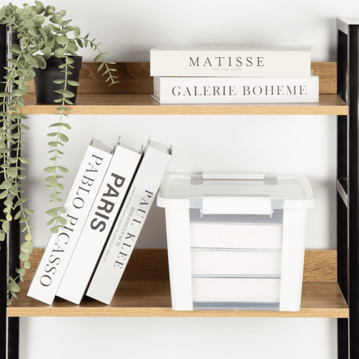 Curver Pack 7 caixas de arrumação com tampa Bi-Box 11L branco
