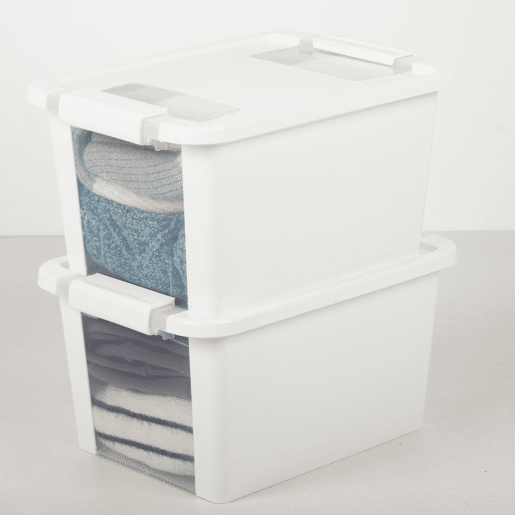 Curver Pack 7 caixas de arrumação com tampa Bi-Box 11L branco