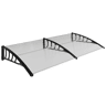 Outsunny Marquise Exterior para Portas e Janelas, 200x96 cm, Cobertura de Proteção contra Sol e Chuva, com Placa de Policarbonato, Suportes de PP e Reglete de Alumínio, Transparente