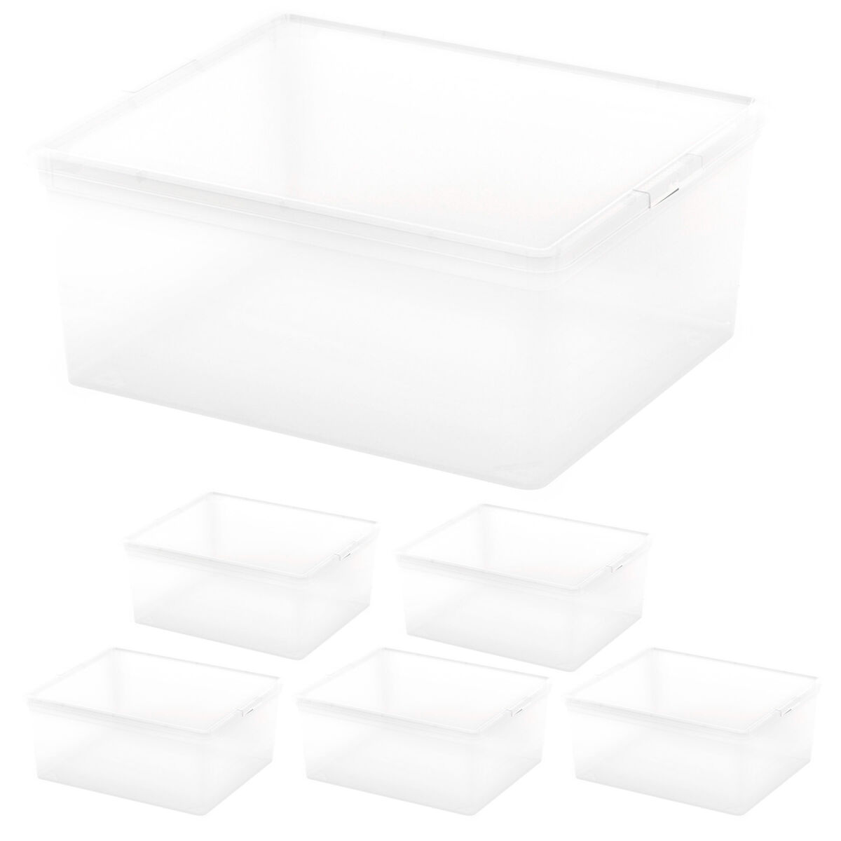 Curver Pack 6 cajas de almacenaje con tapa C-Box