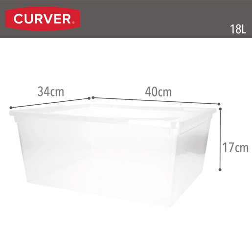 Curver Pack de 6 caixas de arrumação com tampa C-Box 18L transparente