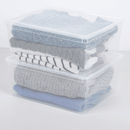 Curver Pack de 6 caixas de arrumação com tampa C-Box 18L transparente
