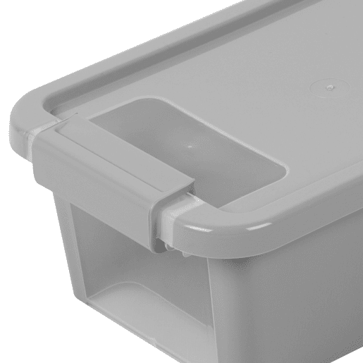 Curver Pack 5 caixas de arrumação com tampa Bi-Box 3L cinzento