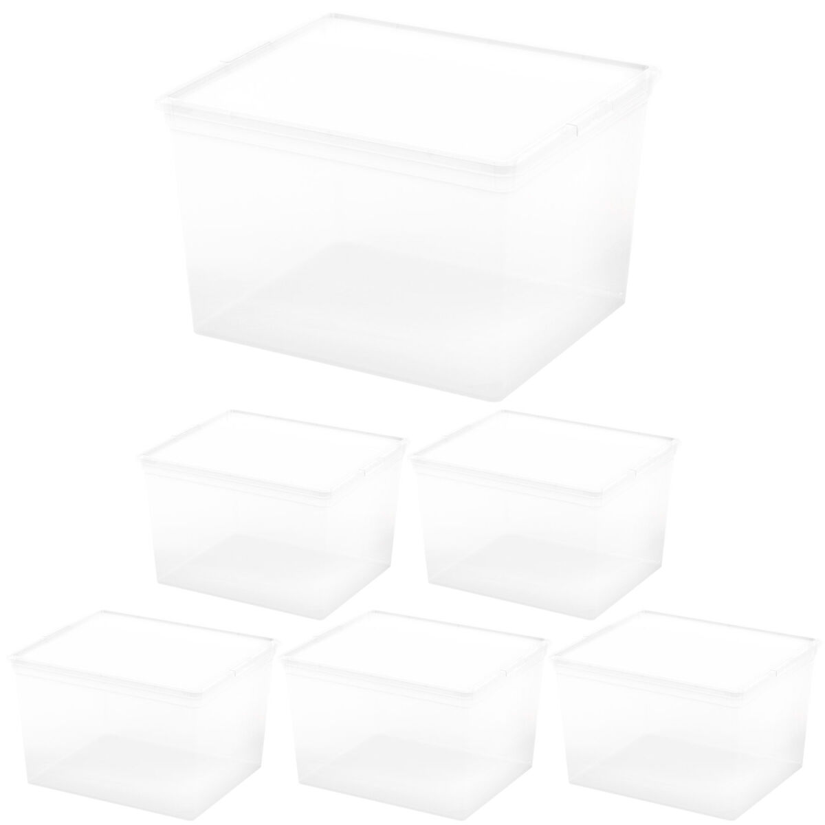 Curver Pack 6 cajas de almacenaje con tapa C-Box