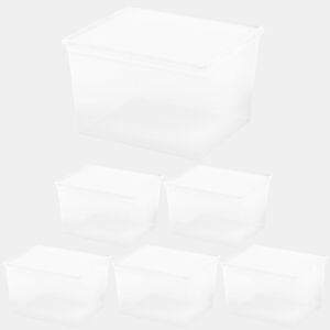 Curver Pack de 6 caixas de arrumação com tampa C-Box 27L transparente