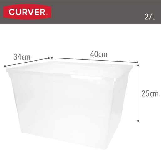 Curver Pack de 6 caixas de arrumação com tampa C-Box 27L transparente