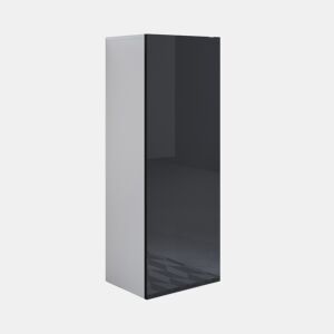 Vitrine Sala de estar e jantar BrancoPreto 40x29x126 1 porta Luke V1 Muebles Bonitos