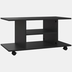 HOMCOM Móvel para TV para Televisores de até 42 Polegadas Móvel de TV com Prateleiras e Rodas com Travão 80x40x40cm Preto