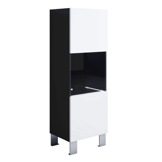 Vitrine Sala de estar e jantar PretoBranco 40x29x138 1 porta LED Luke V3 Muebles Bonitos