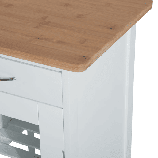 HOMCOM Carrinho de Cozinha de Bambu 70x37x85 cm