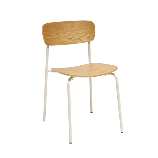 Banco alto de cozinha contraplacado e folheado madeira pés, set de 2, Toby, Beige, 43.5x51x77 cm