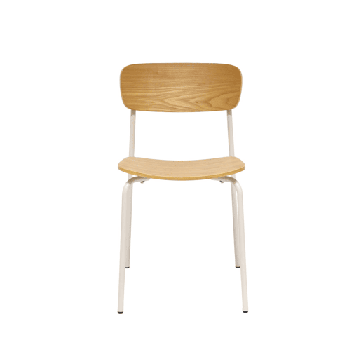 Banco alto de cozinha contraplacado e folheado madeira pés, set de 2, Toby, Beige, 43.5x51x77 cm