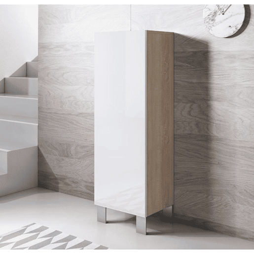 Vitrine Sala de estar e jantar SonomaBranco 40x29x138 1 porta Luke V1 Muebles Bonitos