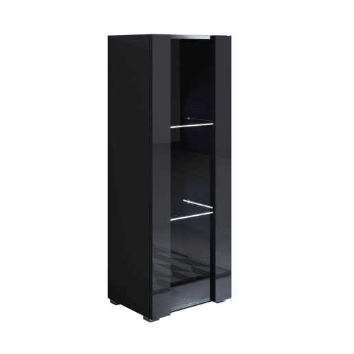 Vitrine Sala de estar e jantar Preto 40x29x128 1 porta LED Luke V2 Muebles Bonitos