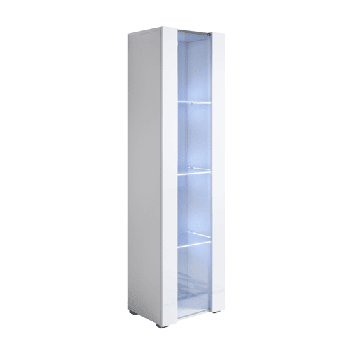 Vitrine Sala de estar e jantar Branco 40x29x167 1 porta LED Luke V5 Muebles Bonitos