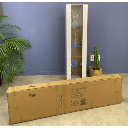 Vitrine Sala de estar e jantar Branco 40x29x167 1 porta LED Luke V5 Muebles Bonitos