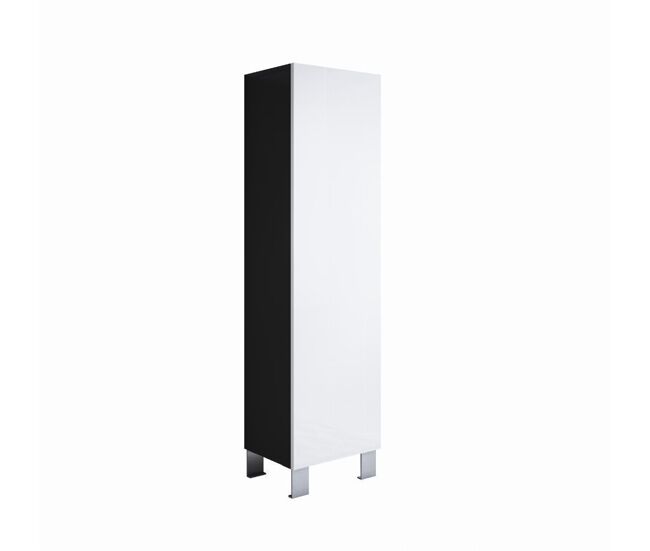 Vitrina salón comedor negro/blanco 40x29x177 1 puerta luke v4 muebles bonitos