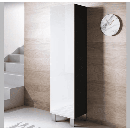 Vitrine Sala de estar e jantar PretoBranco 40x29x177 1 porta Luke V4 Muebles Bonitos