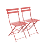 Cadeira de jardim dobrável em metal, set de 2, Emilia, Terracota, 49.5x41x80.5 cm