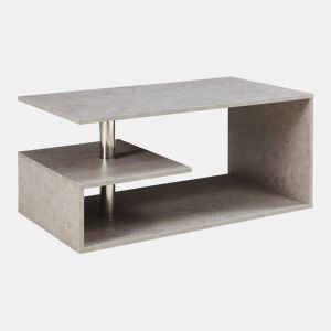 Mesa de centro Haarlem con gaveta 90x50x41 cm Aspeto de betão leve en.casa